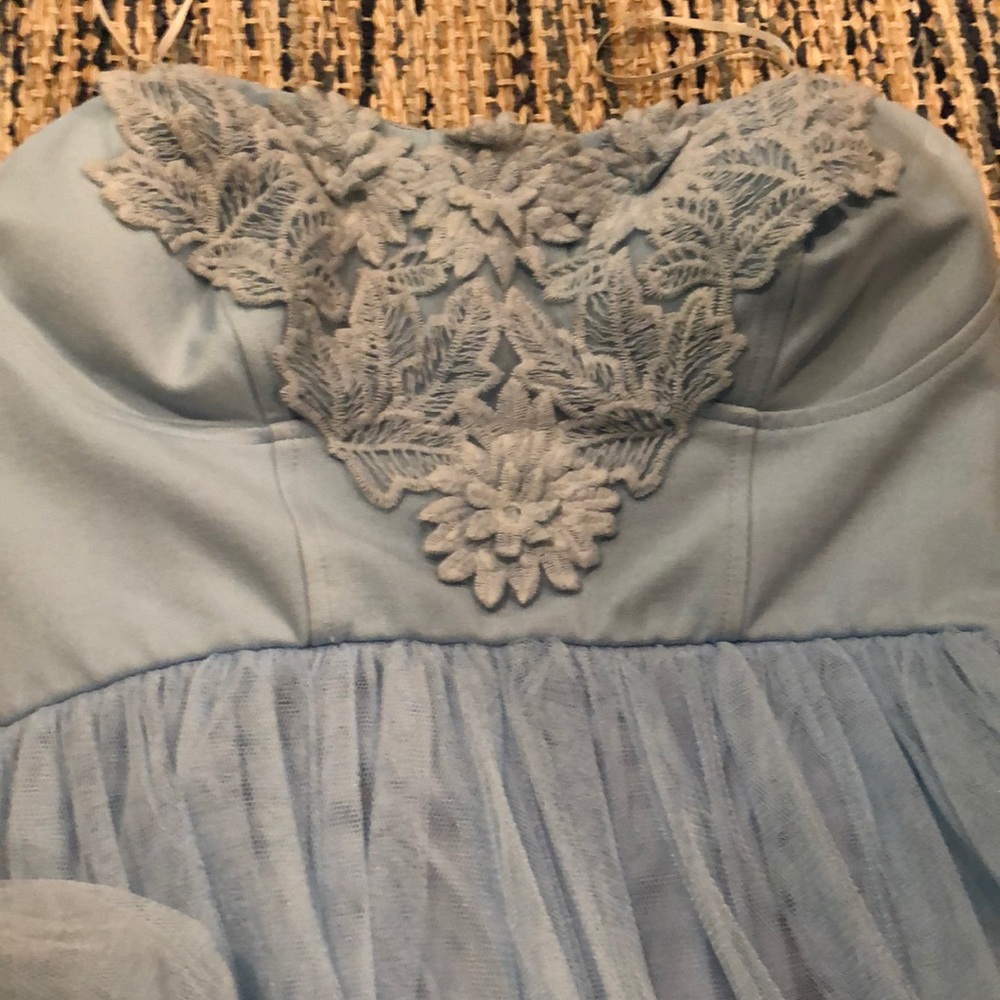 A light blue dress